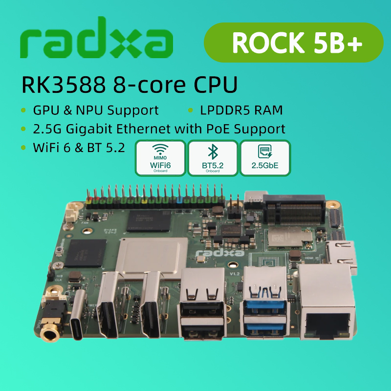 Radxa Rock 5B 16Gb - وحدة المعالجة المركزية Radxa ROCK 5B+